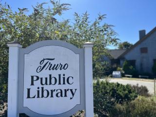 Truro Public Library sign